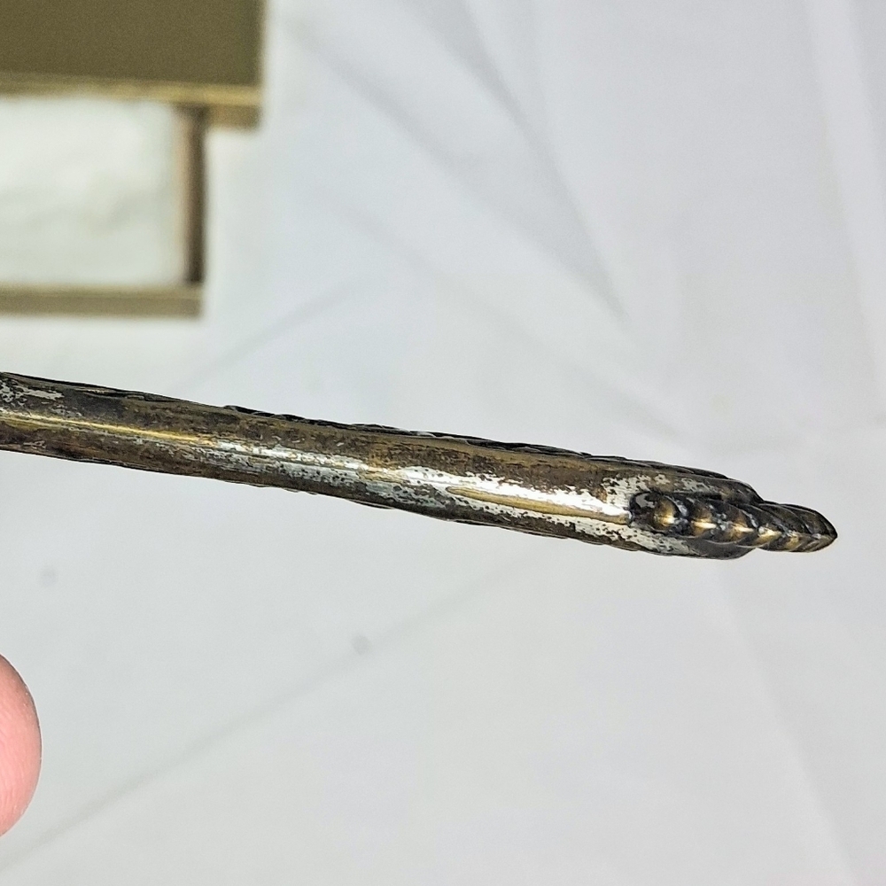 Antique Napoleonic Ornate Design Boars Hair Combo Toothbrush/Buttonhook - Picture 9 of 13